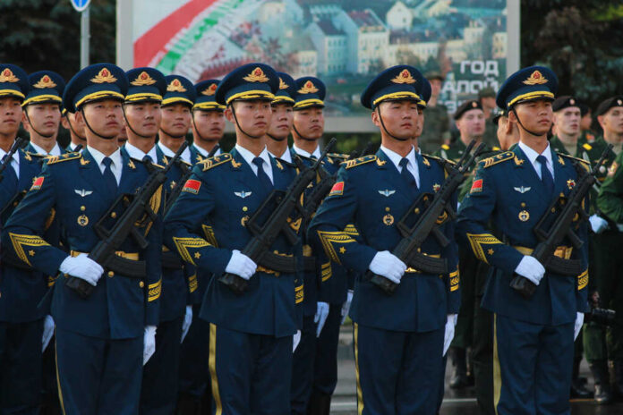 Minsk,,Belarus,,July,3,,2019:,Chinese,Soldiers,At,The,Independence