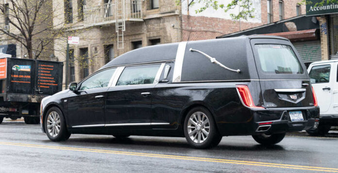 New,York,,Ny,-,April,24,,2020:,Hearse,Car,With
