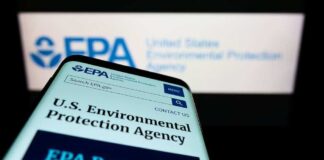 US Environmental Protection Agency website on smartphone screen.
