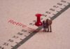 Miniature elderly figures by retire pin marker
