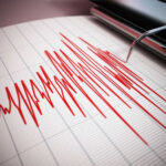 Seismograph recording earthquake