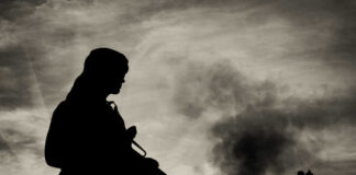 Silhouette of Armed Soldier