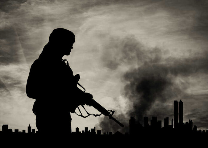 Silhouette of Armed Soldier