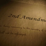 2nd Amendment written on an aged illuminated document
