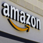 Amazon logo displayed on a storefront