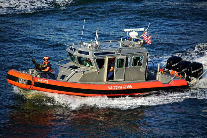 U.S. Coast Guard boat on the water.