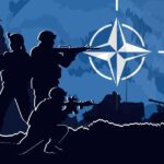 NATO Allies Rattled: Trump’s Greenland Strategy Silhouettes of soldiers with weapons against a blue background featuring the NATO emblem