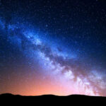 Starry night sky with Milky Way galaxy visible