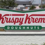 Krispy Kreme doughnuts sign displayed outside a store