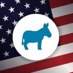SHOCK: Dem SEIZES Texas Seat Trump Won Big Blue donkey symbol on a background of the American flag