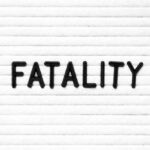 The word 'FATALITY' displayed in black letters on a white background