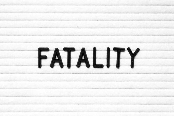 The word 'FATALITY' displayed in black letters on a white background