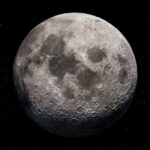 A detailed view of the moon against a black background