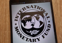 Logo of the International Monetary Fund displayed on a smartphone