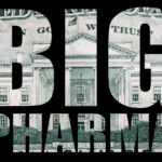 Pharma Giant Jumps Into TrumpRx Text 'BIG PHARMA' overlaid on a background of U.S. currency