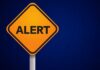 Orange alert sign with the word 'ALERT' displayed prominently