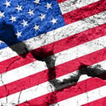 Cracked American flag