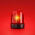 VIDEO: Jet STRIKES Trespasser During Takeoff — Engine EXPLODES Red emergency light on red background
