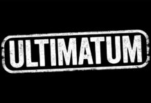 Trump Rival Issues Ultimatum: No Iran Troops The word ULTIMATUM in bold white letters on a black background