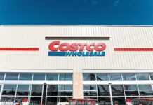 Costco Product RECALLED – Serious Burn Danger! Exterior view of a Costco Wholesale store with shopping carts in front