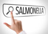 Beloved Potato Chip Brand YANKED Over Salmonella Threat A hand pointing towards the word 'SALMONELLA' with a magnifying glass icon