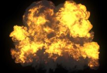 VIDEO: Luxury Paradise Turns Into Inferno A large explosion with flames and smoke against a dark background