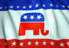 Ohio Governor Torches Trump Plan? Republican Party elephant logo on American flag background.