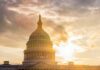 Senator’s Silence Shattered — What Happened? The Capitol building in Washington D.C. silhouetted against a sunset