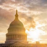 Senator’s Silence Shattered — What Happened? The Capitol building in Washington D.C. silhouetted against a sunset