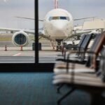 Mid-Atlantic Meltdown Halts AA Dreamliner View of an airplane from an airport waiting area