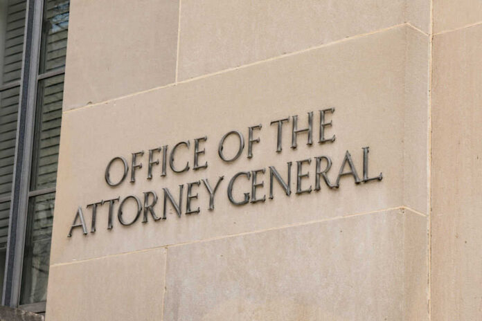 shutterstock_1055584397 Office of the Attorney General building sign.