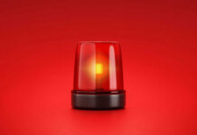 Water War Begins? 12 States Hit Red emergency light on red background