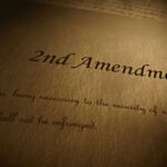 2nd Amendment written on an aged, illuminated document.