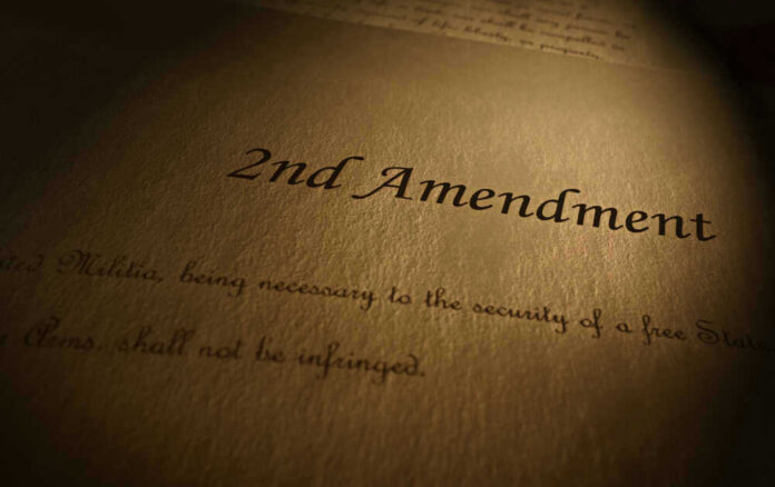 2nd Amendment written on an aged, illuminated document.
