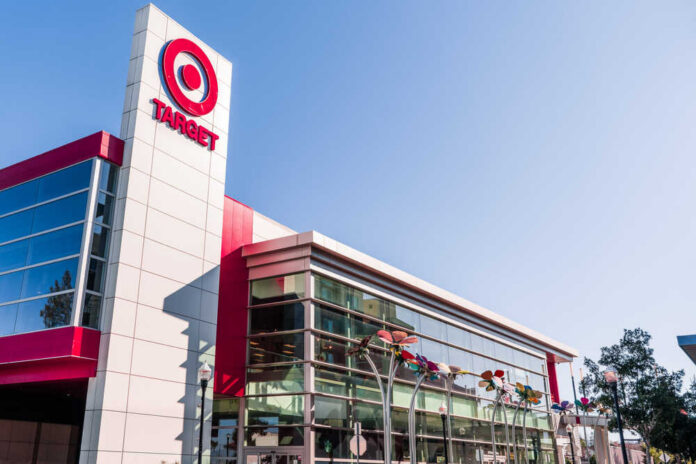 Feb,24,,2020,Sunnyvale,/,Ca,/,Usa,-,Modern Exterior view of a Target store with a clear blue sky