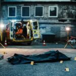 Mass Shooting Leaves 2 Dead – City Hit Again Police investigation at a crime scene with a covered body and evidence markers