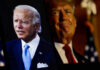 Rooftop Gunman, Eight Shots – Trump Slams Biden Joe Biden and Donald Trump in separate portraits.