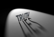 SHOCKER: FBI Testimony Under Fire Truth casting shadow spelling Lies on curved surface.
